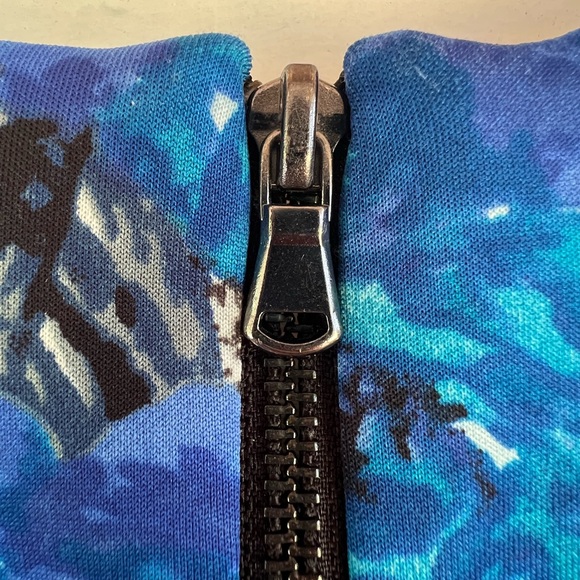 EUC Betsey Johnson Puff Cap Sleeve Blue Floral Roses Fit & Flare Skater Dress - Picture 10 of 11